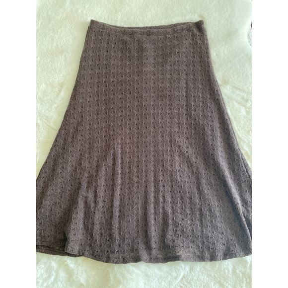 Brown Crochet‎ Knit Lace Cottagecore A-Line Midi Skirt Sz XL - Picture 1 of 8